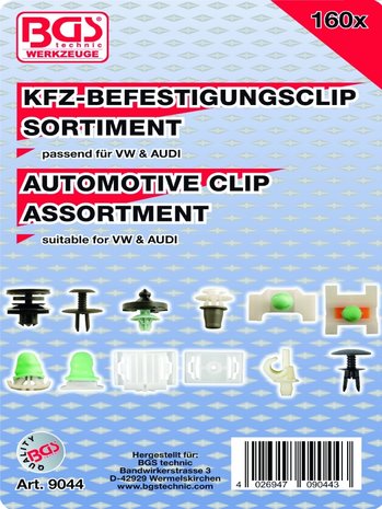 KFZ-Befestigungsclip-Sortiment für Audi & VW, 160-tlg.