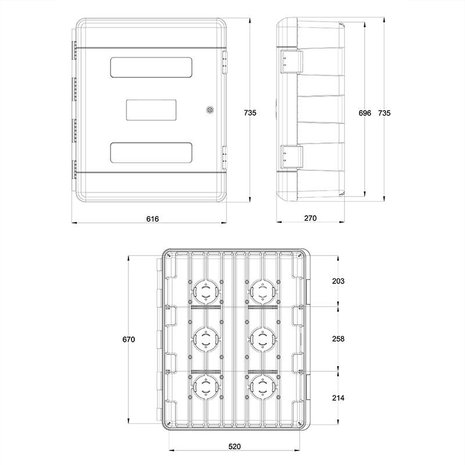 Werkzeug Schrank 75,0L / 27,0x61,6x73,5cm mit 2 Fachböden + Zylinderschloss