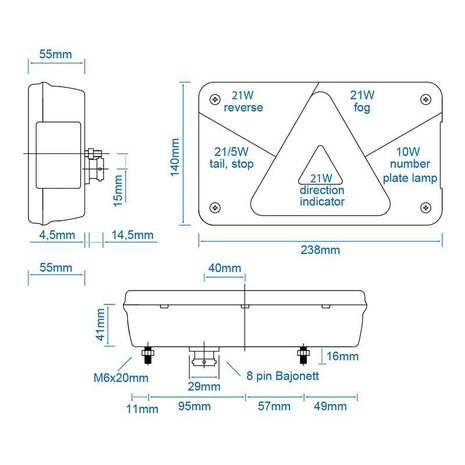 Aspock Multipoint V Ruckleuchte links