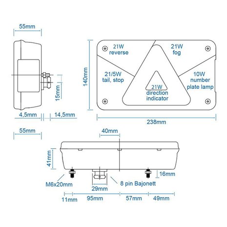 Aspock Multipoint V Ruckleuchte rechts