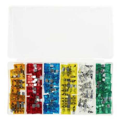 Flachsicherungen Standard sortiert 120 Stück im Kunststoff Box