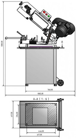 Mobile Bandsäge - Fallvorschubdurchmesser 128 mm