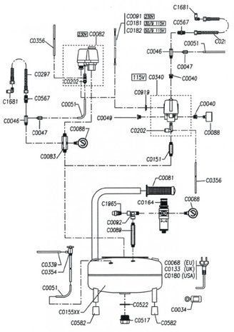 Geräuscharmer Airbrush-Kompressor 8 Bar, 9 Liter