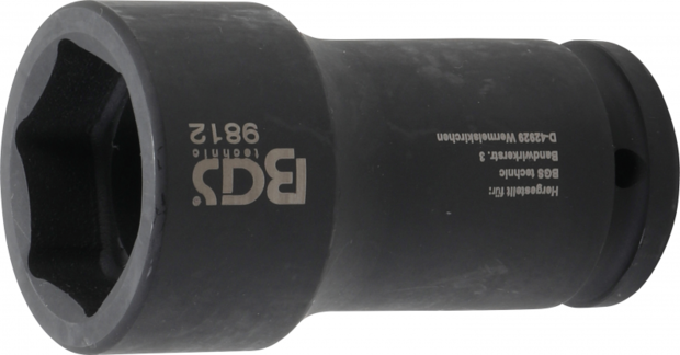 Kraft-Steckschlüssel-Einsatz Sechskant, tief | 20 mm (3/4") | SW 38 mm