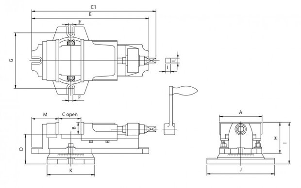 Robuste mechanische Fräsklemme 204mm