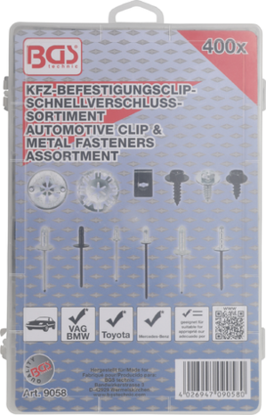 Kfz-Befestigungsclip-Sortiment für Audi, VW, Toyota, Mercedes-Benz, BMW 400-tlg.