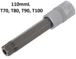 Bit-Einsatz Lange 110mm Antrieb Innenvierkant (1/2) T-Profil (fur Torx) mit Bohrung
