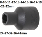 Spezial-Steckschlussel-Einsatz / Schraubenausdreher Antrieb Innenvierkant 12,5 mm (1/2) SW 8-41mm