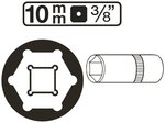 Steckschlussel-Einsatz Sechskant, tief Antrieb Innenvierkant 10 mm (3/8) SW 8-19mm