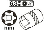 Steckschlussel-Einsatz E-Profil Antrieb Innenvierkant (1/4) SW E4-E11