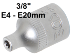 Steckschlussel-Einsatz E-Profil Antrieb Innenvierkant 10 mm (3/8) SW