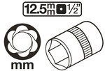 Spezial-Steckschlussel-Einsatz / Schraubenausdreher Antrieb Innenvierkant 12,5 mm (1/2) SW 8-41mm