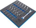 Werkstattwageneinlage 2/3: Ratschenring-Maulschlussel-Satz abwinkelbar SW 8 - 19mm 12-tlg