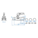 Kugelkupplung Stahl rund 40 45 50mm 2300kg gebremst