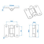 Scharnier 73x61mm