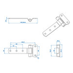 Schmetterlingsscharnier 143x61mm