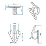 Planenhaken Kunststoff mit Ose 48x45mm x5 stuks