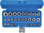 Steckschlussel-Einsatz-Satz E-Profil Antrieb Innenvierkant 6,3 mm 1/4 / 12,5 mm (1/2) SW E4 - E24 28-tlg