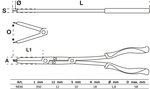 Doppelgelenk-Sprengringzangen-Satz auswechselbare Spitzen 345mm