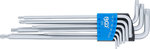 Steckschlusselsatz extra lang T-Profil (fur Torx) mit Kugelkopf T10 - T50 9-teilig