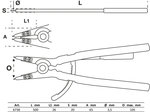 Sprengringzange gerade für Außensprengringe 500 mm