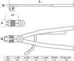 Sprengringzange abgewinkelt für Innensprengringe 500 mm