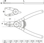 Sprengringzange fur Außen-/Innensprengringe auswechselbare Spitzen 180 mm