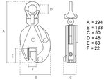 Universal-Plattenklemme 1 Tonne