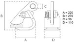 Horizontale Plattenklemme 1,5 Tonnen