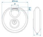 Diskusschloss 70mm 2-teilig gleichschließend