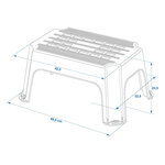 Tritthocker grau Kunststoff 42 5 x 27 5 x 23 cm
