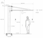 Saulenschwenkkran, manuell, 1 Tonne, Auslegerlange 3 m