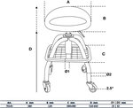 Werkstattstuhl mit 4 Rollen hohenverstellbar 540 - 680 mm