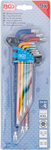 Winkelschlussel-Satz Multicolour extra lang T-Profil (fur Torx) T10 - T50 9-tlg