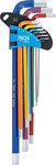 Winkelschlussel-Satz Multicolour extra lang Innensechskant 1,5 - 10 mm 9-tlg