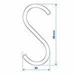 S-Haken durchmesser 4mm 6cm x10 stuck