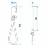 Zeltspanner elastisch weiß mit Haken