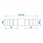 Schlauchverbinder gerade 12mm pro Stuck