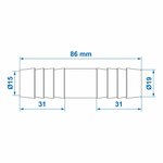 Schlauchverbinder gerade 19mm pro Stuck