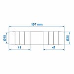 Schlauchverbinder gerade 25mm pro Stuck