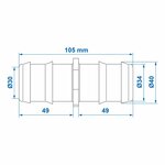 Schlauchverbinder gerade 40mm pro Stuck