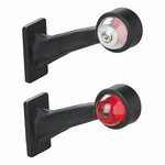 Breite Leuchte rot weiß 160mm abgewinkelt