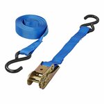 Blauer Spanngurt mit Ratsche + 2 Haken 5 Meter