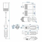 Verlangerungskabel 1M mit USB-Ladegerat 2-fach Typ A 12V 24V