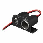 Aufputz-Zigarettenanzunderbuchse + 2xUSB Typ A 12V 24V