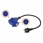 Verlangerungskabel 40cm von Schukostecker auf gewinkelten CEE-Gegenstecker + Schukosteckdose