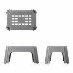 Tritthocker grau Kunststoff 42 5 x 27 5 x 23 cm