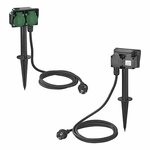 Gartenspieß Schuko 2-fach 2M 3x1 5mm²
