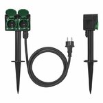 Gartenspieß Schuko 2-fach 2M 3x1 5mm²