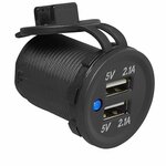 USB Unterputzdose doppelt Typ A 2x2100mA 12V 24V